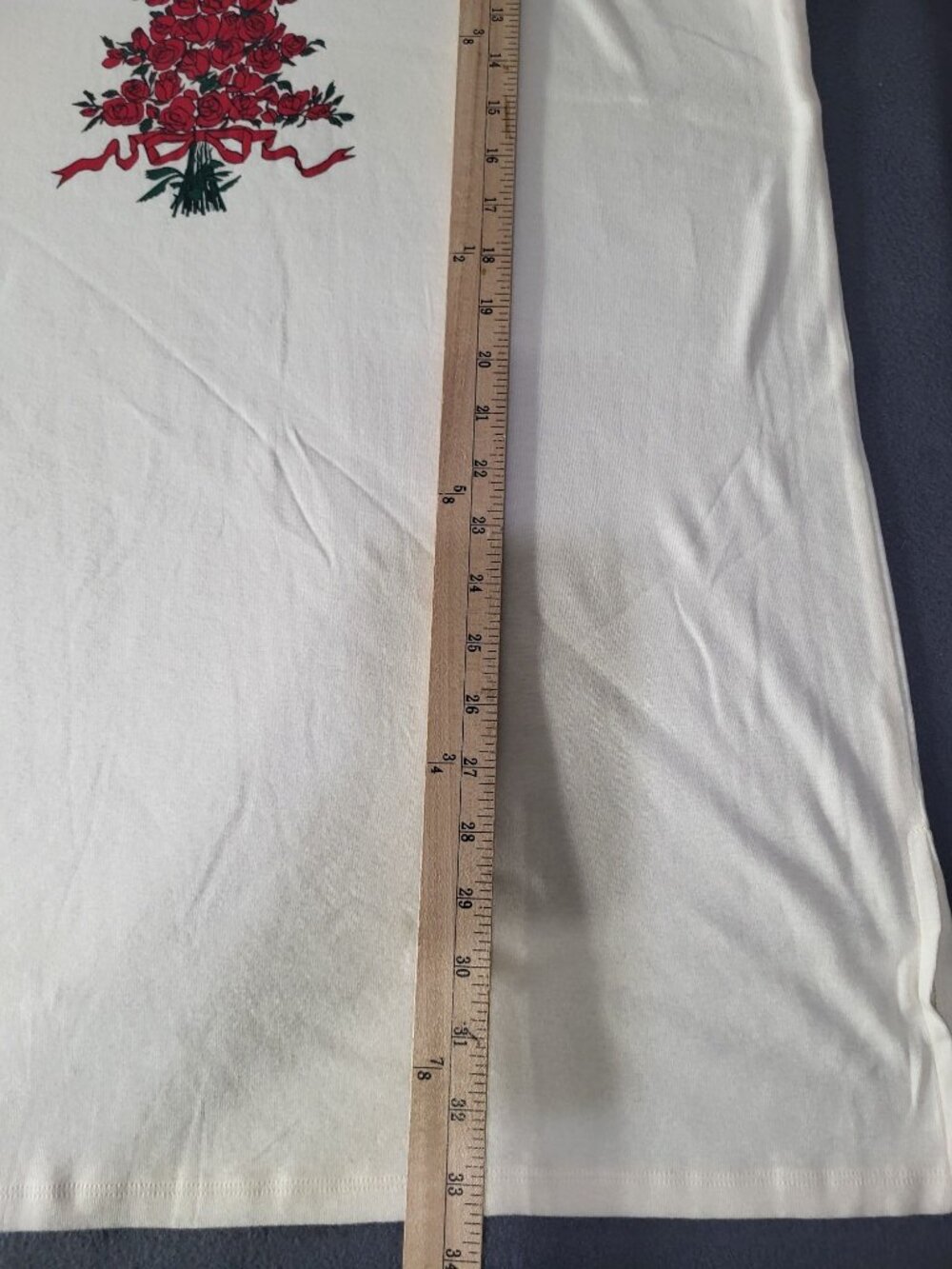 Victoria's Secret SZ M y2k vintage cream Long Sleeve V-Neck Nightshirt Rose Tree - Picture 7 of 9